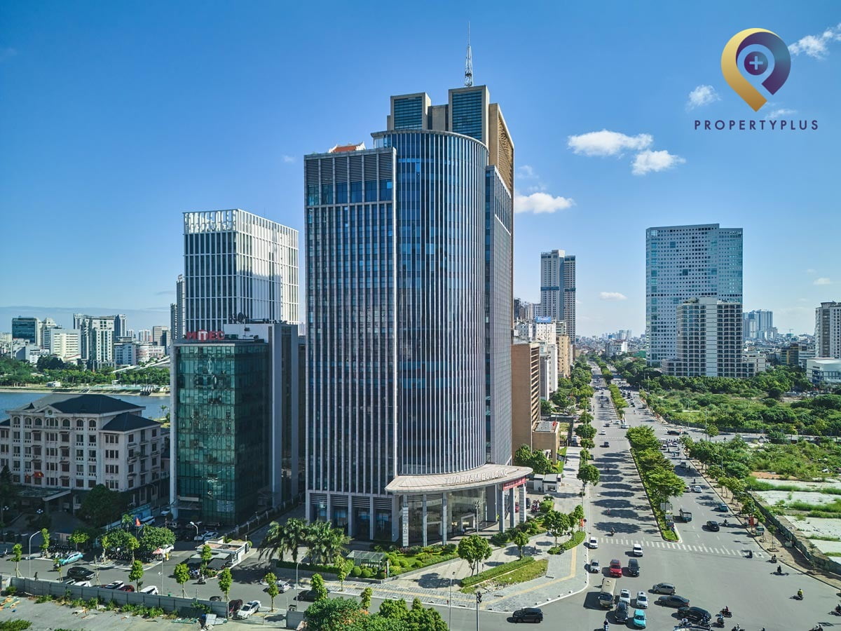 Góc nhìn toàn cảnh tòa nhà Thai Nam Building trên đường Đình Nghệ, Hà Nội - hình ảnh từ Property Plus